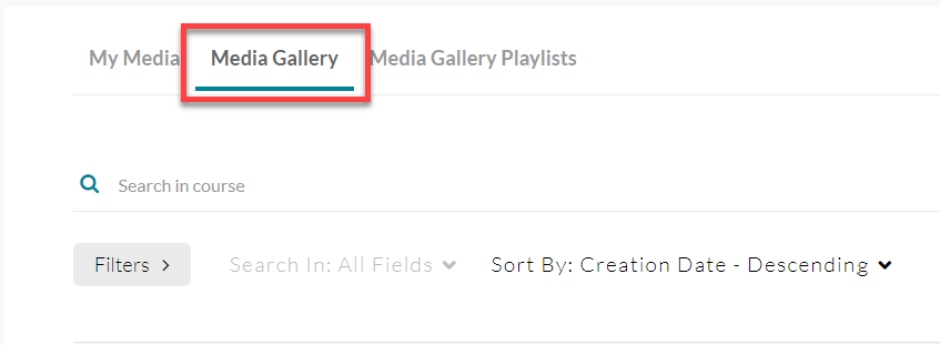 The Media Gallery option is located at the top of the page.